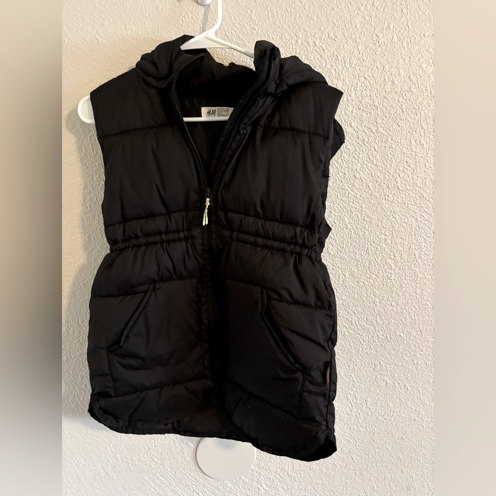 H&M Black Hooded Vest
